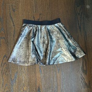 MIA Shimmering Silver Skirt with Black Waistband